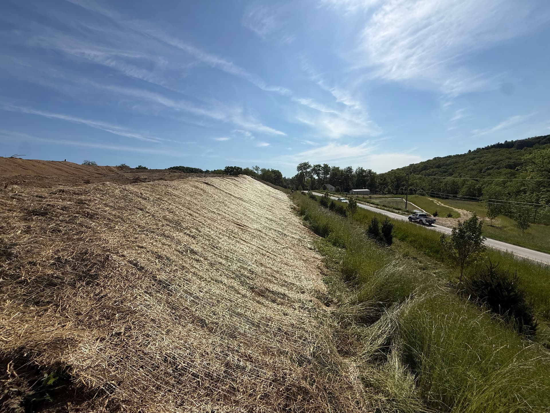 Hillside Erosion Control Done Right with Straw Matting image