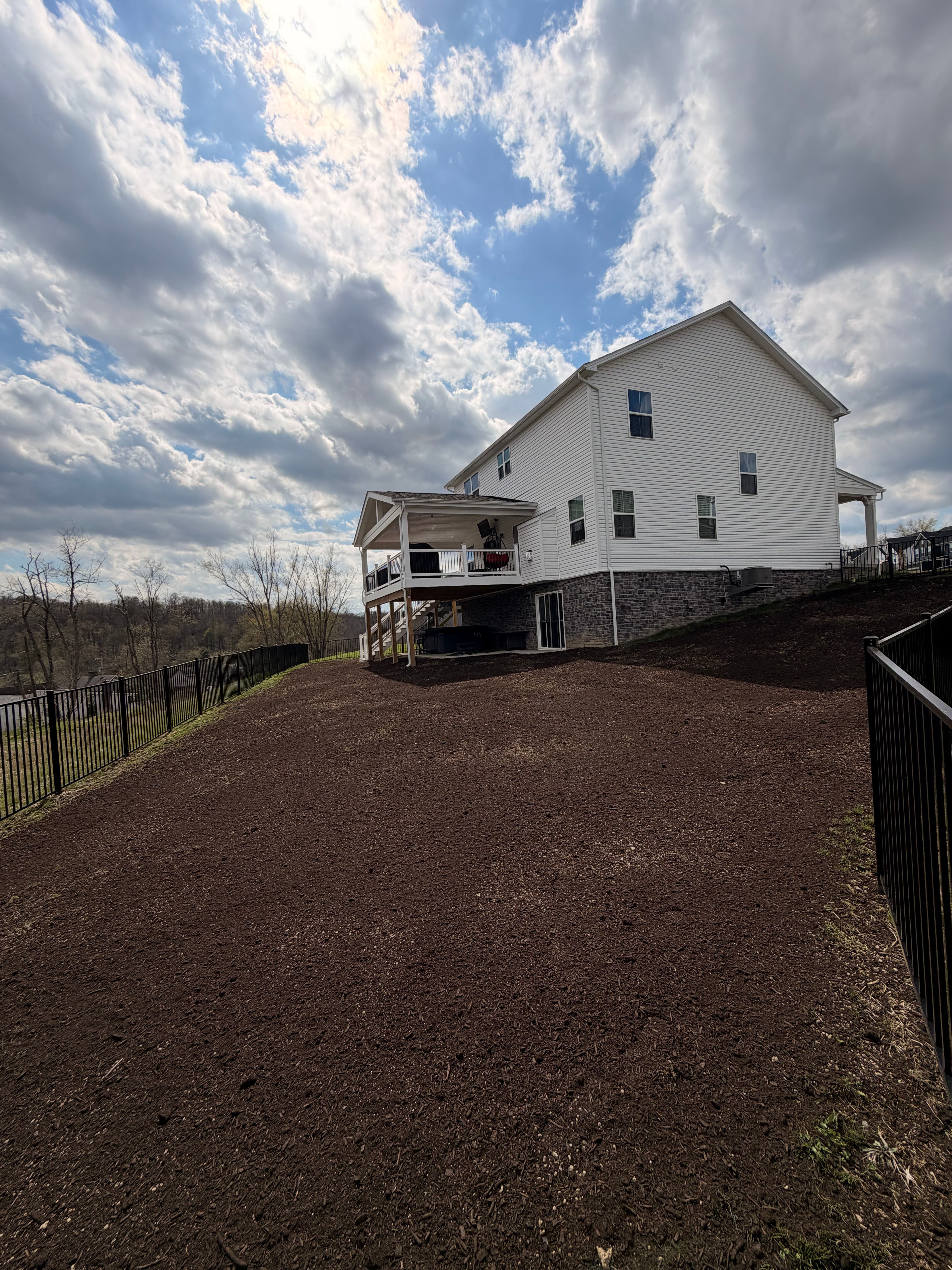 Project Back Yard Lawn Restoration with Fresh Grading and Sod Prep image